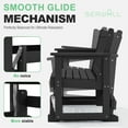 thumbnail image 3 of SERWALL Outdoor Glider Bench 2 Person, HDPE Material Weather-Resistant Rocking Chair Swings for Patio Porch Garden, Black, 3 of 8