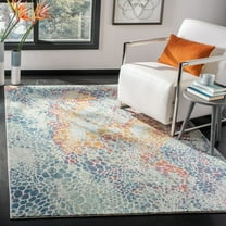 SAFAVIEH Prism Clarette Abstract Area Rug, Cream/Blue, 5'1" x 7'6"