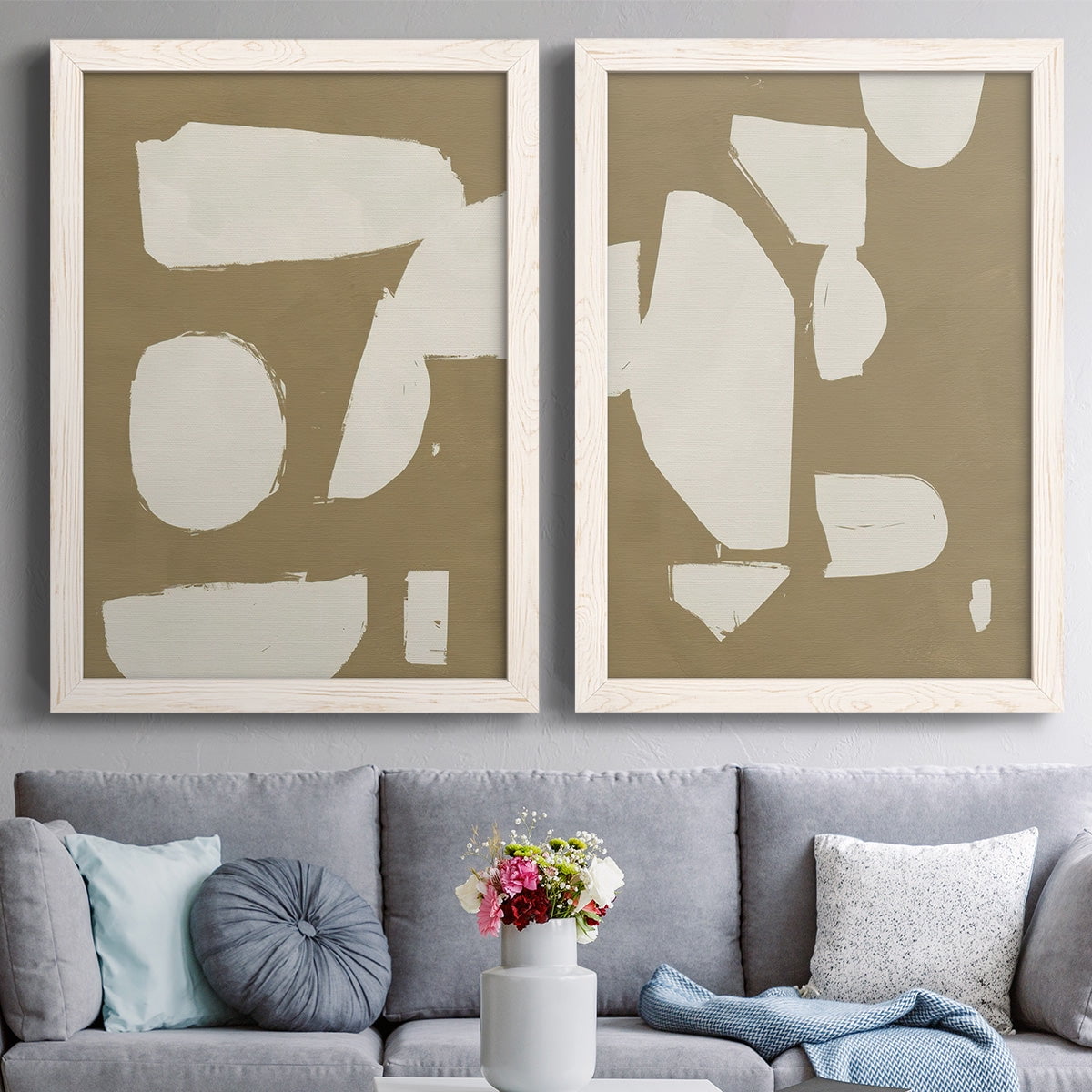 Chunky Abstract I - Premium Framed Canvas 2 Piece Set - Ready to Hang
