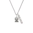 thumbnail image 2 of Delight Jewelry Silvertone Computer Silvertone Hope Anchors the Soul Bar Charm Necklace, 23", 2 of 4