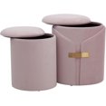 thumbnail image 6 of LumiSource Dahlia Velvet Ottoman Set, Storage Ottoman, Small Ottoman, Round Ottoman Foot Rest, Pouf Ottoman, Foot Stool Ottoman for Living Room, Velvet Ottoman with Storage, 6 of 16