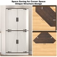 thumbnail image 7 of ANPOO 68" Tall Corner Storage Cabinet with 6 Side Door Shelves and Adjustable Shelves, 5 Tier Farmhouse Pantry Cabinet for Bathroom, Living Room, Kitchen,White, 7 of 7