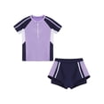 thumbnail image 3 of IEFIEL Kids Girls Tankini 2Pcs Printed Swimwear Swimming Shirt with Boyshorts Swimsuit Beachwear Purple 4XL, 3 of 7