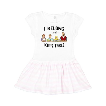 

Inktastic I belong at the Kid s Table Thanksgiving Gift Toddler Girl Dress