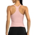 thumbnail image 3 of ANFERRY Ribbed Athletic Tank Tops for Women with Built in Bra Racerback Seamless Scoop Neck Workout Camis Top, 3 of 7