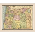 thumbnail image 2 of Cram 31x26 Gold Ornate Wood Framed with Double Matting Museum Art Print Titled - Oregon, United States - Cram 1888, 2 of 4