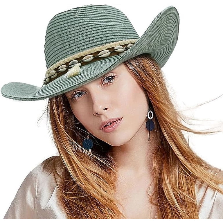 Straw Cowboy Hat for Women Men Girls Roll up Wide Brim  display picture 1