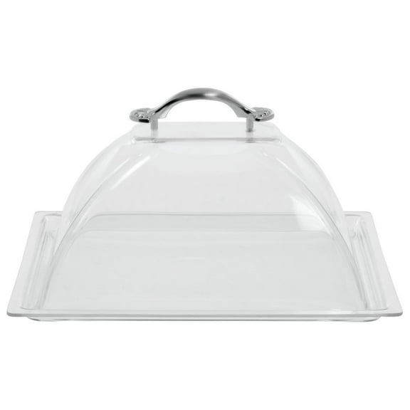 HUBERT® 1/2 Size Clear Plastic Solid Dome Cover for PanAramics Pan - 12"L x 10"W x 6"H