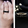 thumbnail image 3 of Rosec Jewels Black Onyx Half Eternity Ring - AAA Quality Certified - Wedding Anniversary Ring for Women - Ready to Gift, 10K Yellow Gold, US 10.50, 3 of 8