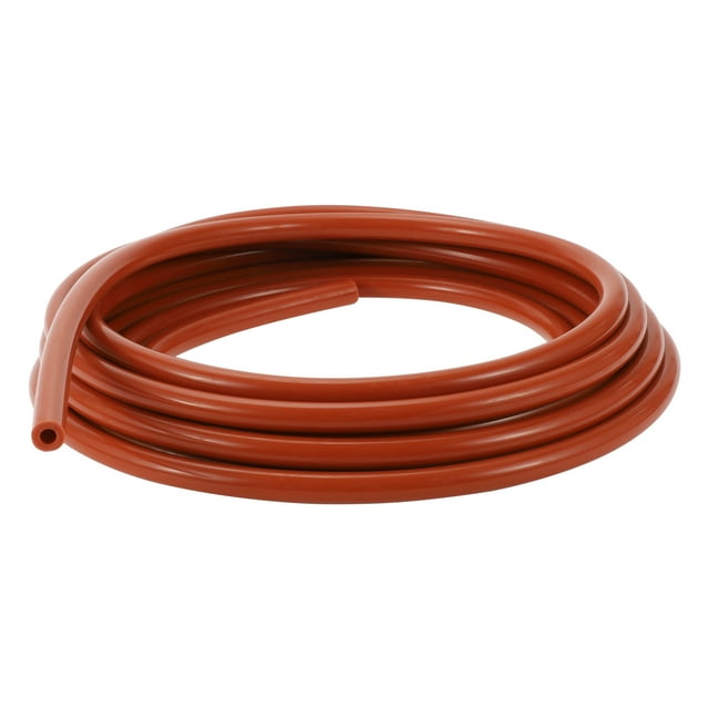 Unique Bargains 15Ft 1/4" 6mm ID 3mm Thickness Silicone Vacuum Hose for Air and Water Rojo
