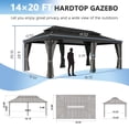thumbnail image 2 of VEIKOUS 14' x 20' Hardtop Gazebo, Outdoor Double Roof Metal Gazebo W/Gutters and Roof Hooks for Patio, Garden, 2 of 18