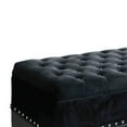 thumbnail image 2 of Leatherette Storage Bench with Nailhead Trims and Button Tufted Seat Black - Saltoro Sherpi, 2 of 5