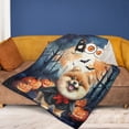 thumbnail image 4 of Happy Halloween Vampire Pomeranian BOO with Pumpkins Fun and Spooky Cozy Fleece Blanket Pom Dog Lover Gifts Warm Soft Throw Blanket - 00018, 4 of 5