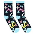thumbnail image 5 of Crazy Socks Peace Signs Fun Print Novelty Crew Socks for Women, 5 of 6