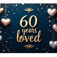 thumbnail image 5 of LUUFILx 60th Anniversary Party Backdrop Celebration Banner Decor Photography Props for Milestone Event Background Birthday Decorations Loved Year 60, 5 of 9