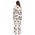 thumbnail image 3 of FORMRS Womens Pajama Set Long Sleeve Top and Pants with Pockets Soft Comfy Lounge Sleepwear, Sizes S-2XL, Orange Cartoon Houses, 3 of 7