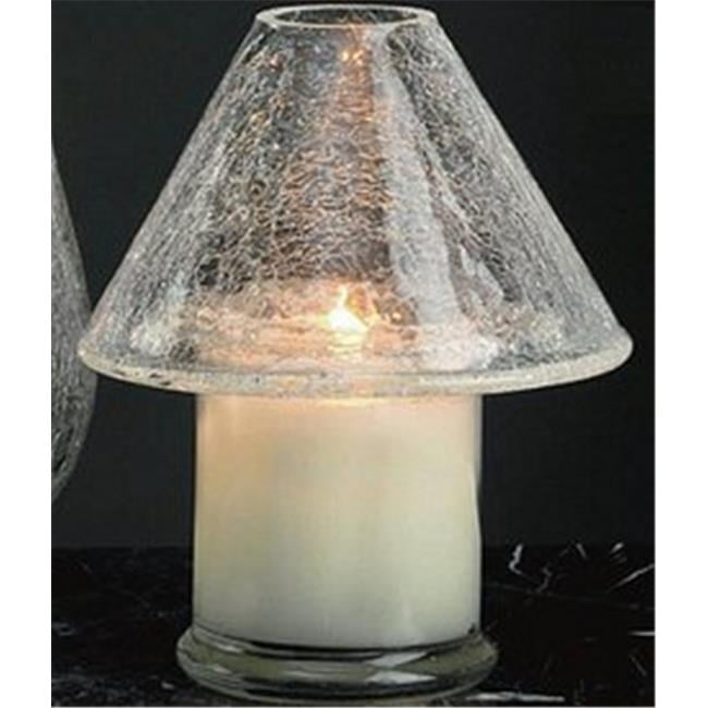 Biedermann & Sons G300CL Clear Crackle Glass Jar Shade Candle Holder