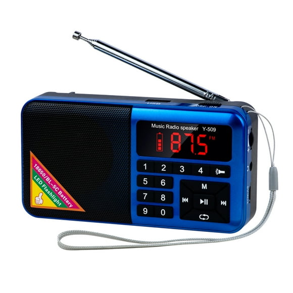 Graflsoa Y-509 Portable FM Radio with LED Flashlight, MP3 Player, Rechargeable Battery, and Insulation, Available in Multiple Colors
