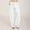 2-White, variant on Womens Cotton Linen Palazzo Pants Drawstring Elastic Waist Casual Wide Leg Beach Pants Summer Loose Fit Trousers