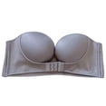thumbnail image 3 of Sujetador sin tirantes, invisible, antideslizante, sexy, con hebilla frontal, ropa interior para vestido de novia, fiesta, gris, 34 / 75AB Jumpingount AP001296-02, 3 of 7