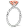 thumbnail image 2 of 2 ct Round Cut Simulated Red Diamond Solitaire 14K White Gold Womens Engagement Ring, 2 of 6