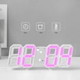 thumbnail image 2 of Mistaha 3D Led Wall Clock Date Temperature Display Digital Alarm Clock for Home Living Room, 2 of 8