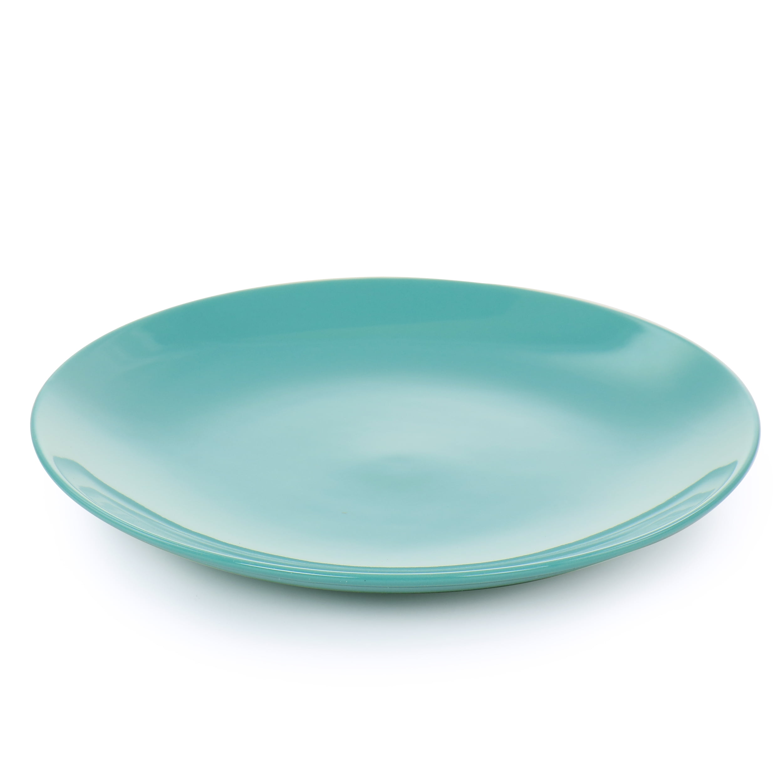 Gibson Home Mercer 12 Piece Round Stoneware Dinnerware Set in Teal Green