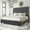 Dark Grey, variant on Merluxy King Bed Frame with Sleigh and Button Tufted Headboard,Velvet Upholstered,Grey