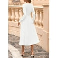 thumbnail image 4 of PRETTYGARDEN Women's Long Sleeve Midi Sweater Dress Fall Crewneck Knit A Line Pleated Wedding Guest Winter Dresses, 4 of 6