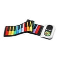 thumbnail image 1 of Teclado de piano enrollable, piano enrollable portátil, piano de viaje, teclado de piano eléctrico para regalo de vacaciones, sala de estar, hogar, 49 teclas de color, 1 of 9