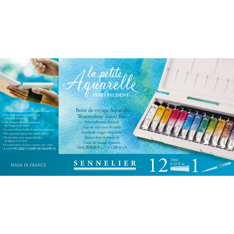 Sennelier La Petite Aquarelle Watercolor Wood Box Half Pan Set 16ct