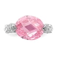 thumbnail image 2 of 925 Sterling Silver Solid Pink and Clear CZ Cubic Zirconia Simulated Diamond Ring Size 6 -  Jewelry Gift for Mom, 2 of 7