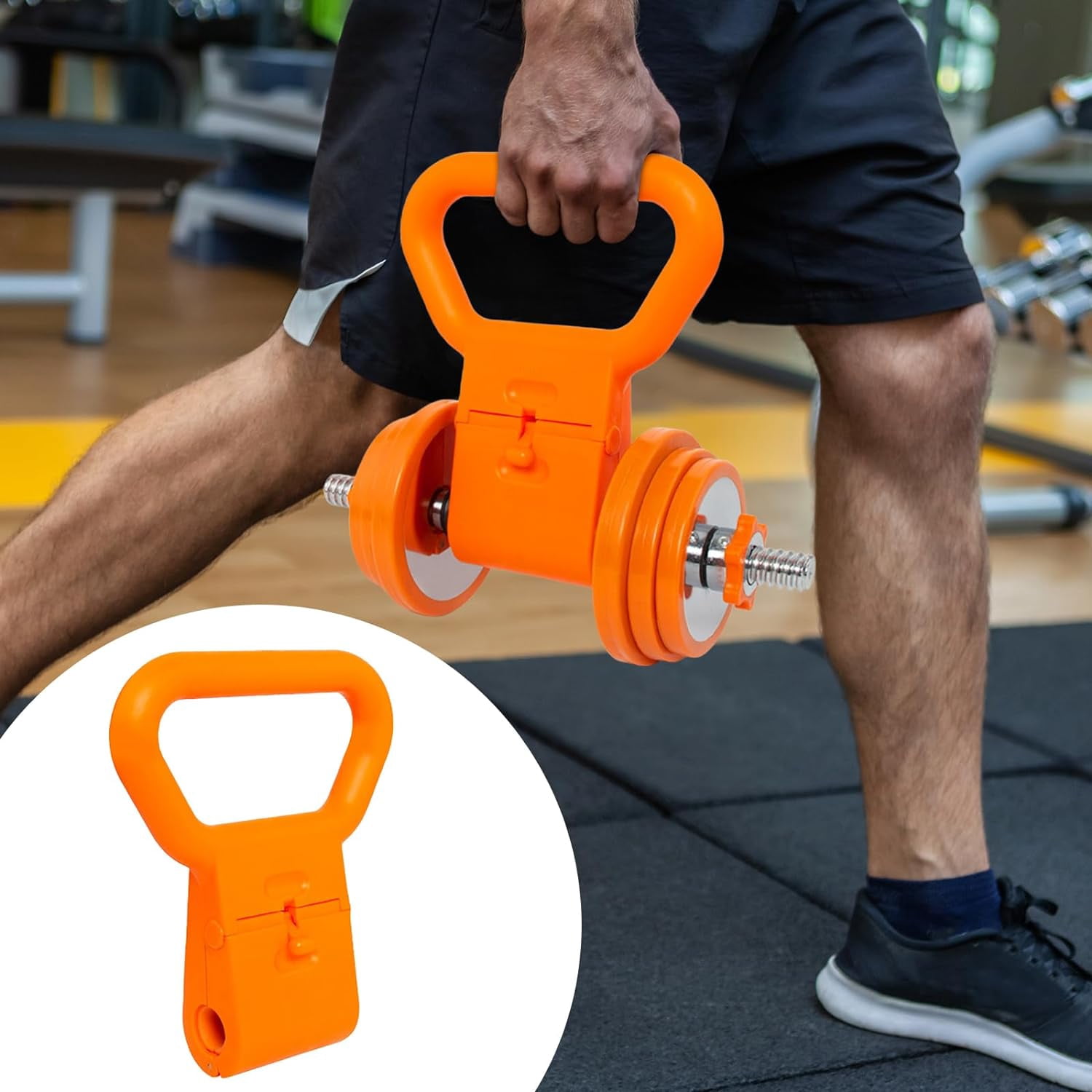 ABCISI Kettlebell Grip with Handle, Adjustable Kettlebell Handle Grip for Dumbbells, Professional Strength Training Equipment for Travel Workout Home Gym Bodybuilding, Fitness Accessory for Men Women