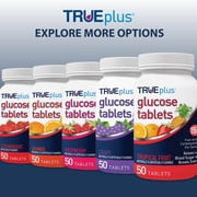 TRUEplus Glucose Tablets, Chewable, Raspberry Flavor, 15g Fast-Acting Carbs, 50 Count