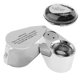 thumbnail image 1 of Lupa plegable 40X, lupa de joyería iluminada de metal completo, lupa de joyero plegable de bolsillo portátil con luz LED y ultravioleta para colección de sellos de monedas de diamantes de joyería, 1 of 5