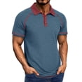 thumbnail image 3 of BiZtdJrK Mens Contrast Collar Polos Lightweight Moisture Wicking Golf Shirt Raglan Short Sleeve Collared T-shirt Sales of Today Blue XXXL, 3 of 8