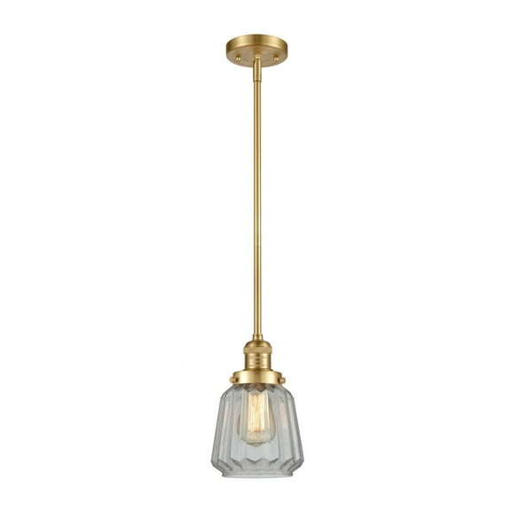 Innovations Lighting  Franklin Restoration Chatham - 1 Light 7" Stem Hung Mini Pendant Clear/Satin Gold