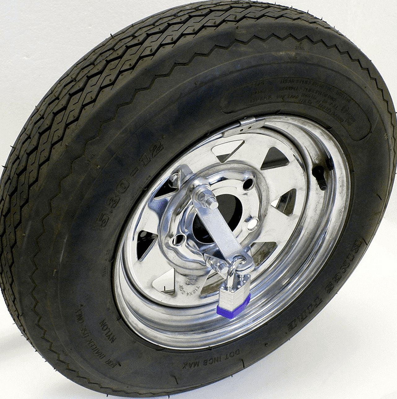 MaxxHaul Black Powder Coat Trailer Spare Tire Carrier with Locking Bracket