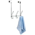 thumbnail image 3 of Home Basics 3 Dual Hook Over the Door Steel Organizing Rack, Chrome, 3 of 6