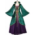 thumbnail image 2 of Medieval Green Velvet Dress Witch Dress Robes Outfit Adult for Women Plus Size, 2 of 6