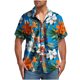 thumbnail image 1 of Blusa y camisa de manga corta con cuello vuelto para hombre, blusa informal de moda con botones y manga corta para hombre, 1 of 4