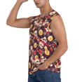 thumbnail image 3 of Haiem Men's Skull record lips Print Tank Tops Summer Sleeveless Cut Off Workout T-Shirts Fitness Vest Athletic Undershirts-XX-Large, 3 of 8
