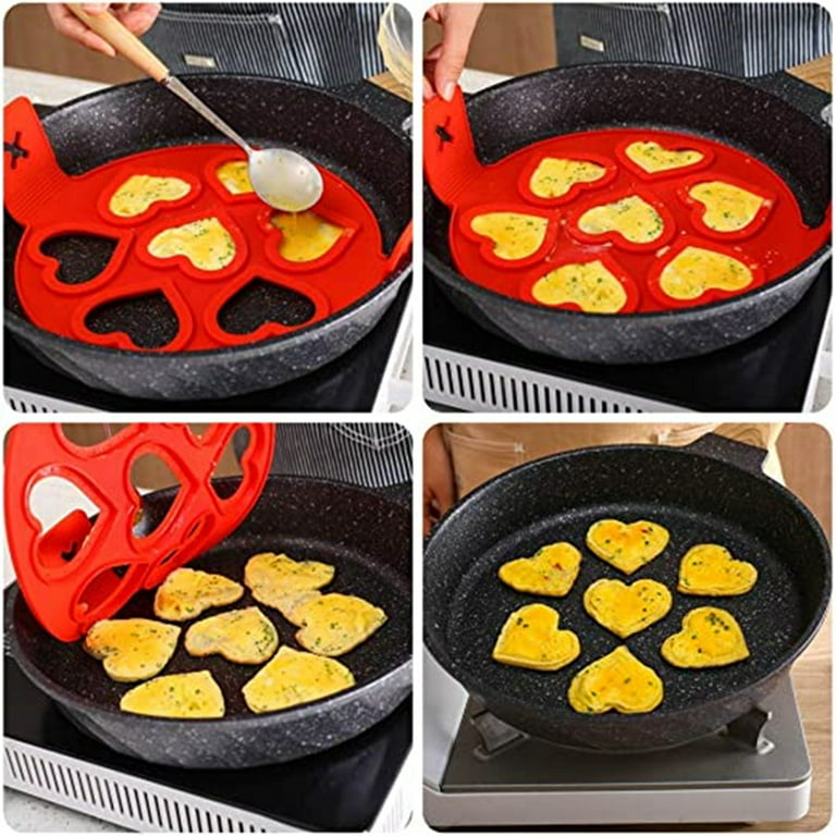 Silicone 7 Holes Fried Egg Mold Pancake Maker Mold Forms Non-Stick Easy  Omelette Mold Kitchen Accessories
