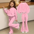 thumbnail image 6 of Grblisyd Girls 2 Piece Fall Outfits Cute Cartoon Print Crew Neck Long Sleeve Shirts & Flared Pants Clothing Set Size 10-12, 6 of 7