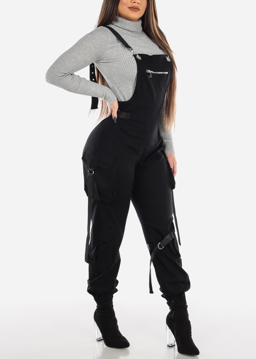 womens black overall jumpsuit