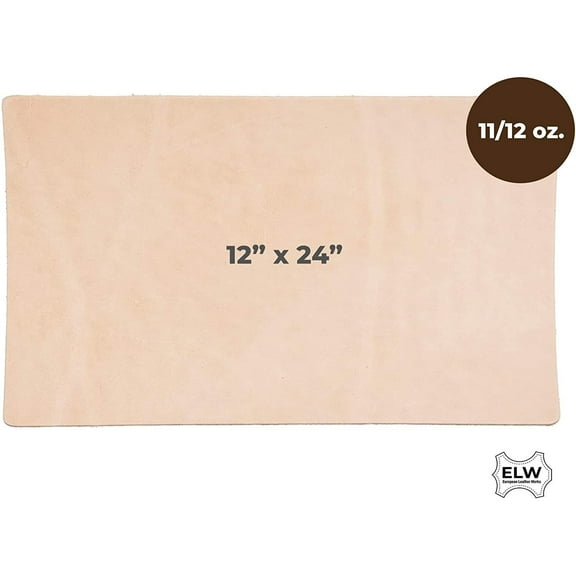 Import Tooling Craft Leather Thick Heavy Weight 11/12 oz  Pre-Cut 12"x24"  Vegetable Tanned  Full Grain  Crafts, Tooling, Hobby Workshop, Repair
