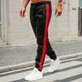 thumbnail image 2 of Men Sweatpants Basic Casual Pants Relaxed Fit Straight Leg Spring Fall Lightweight Streetwear Lounge Trousers Red XXXL, 2 of 7