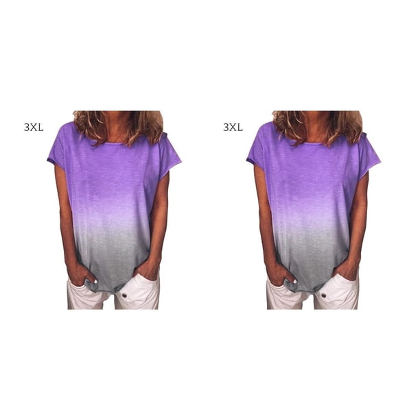 Qarigey Camisa de manga corta con cuello y estampado teñido anudado para mujer Type2 NO2 Qarigey CBP388890