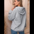 thumbnail image 4 of Sudadera con Capucha para Mujer, Sudadera de Larga, Holgada y con Bolsillos. Gris L, 4 of 6