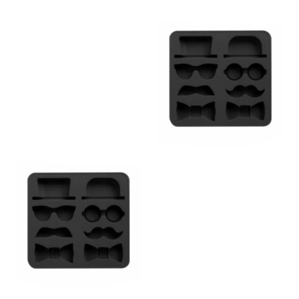 Moyic Gentleman Style Ice Cube Silicone Mold Accessories Home Desktop Mould Cookies Baking Jelly Beard Decor Tray Cooking Negro 2Conjunto